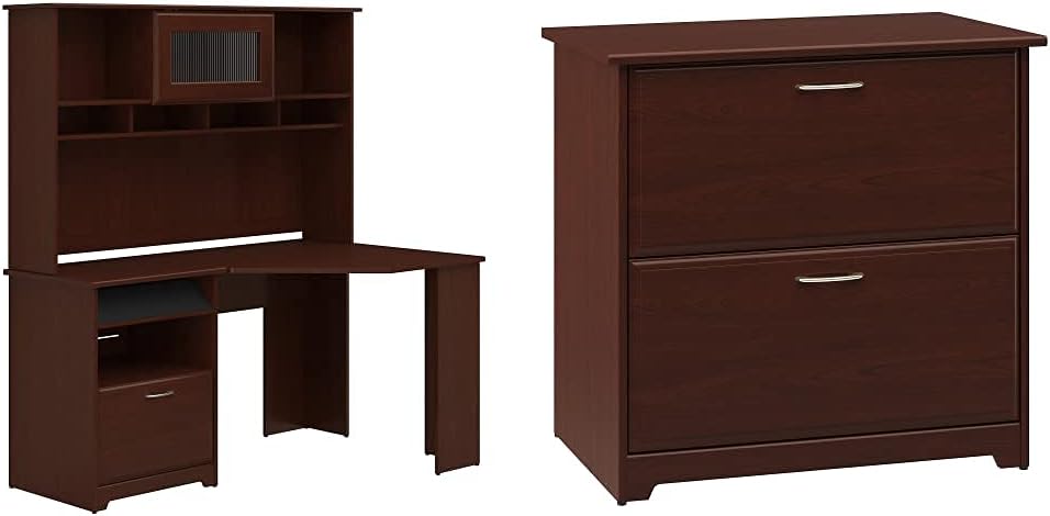 Heather Gray Corner Desk with Hutch X71509