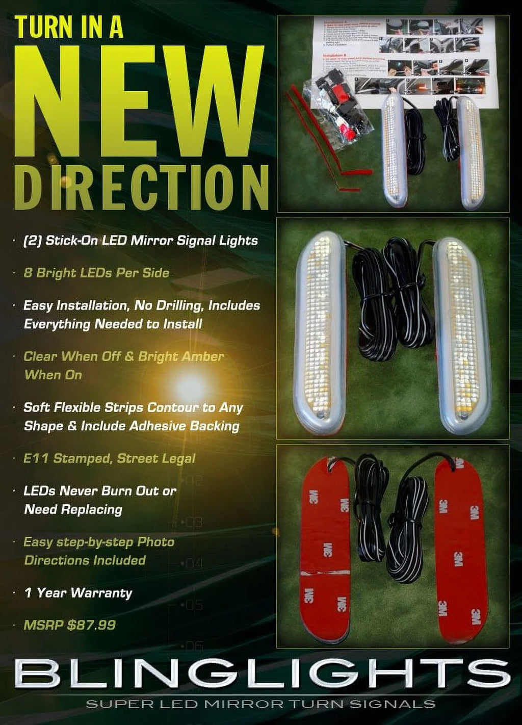 LED Side Mirror Turn Signals Lights H49649