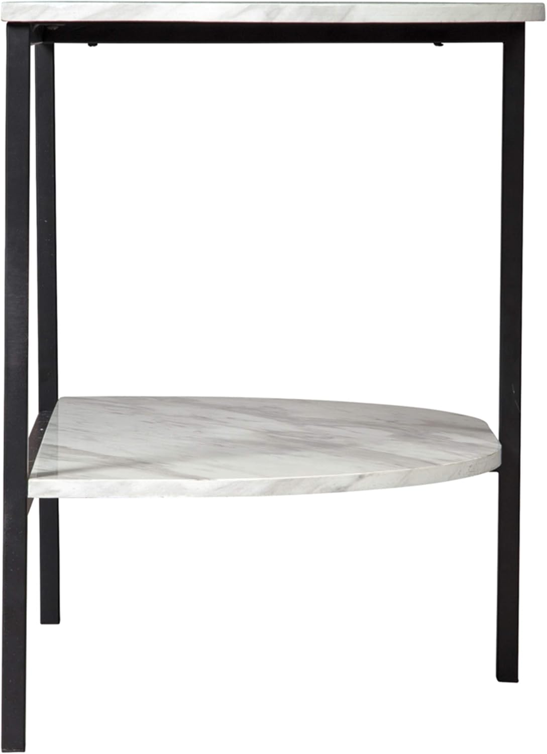 Half Moon Chair Side End Table with Faux Carrera Marble Top M20807