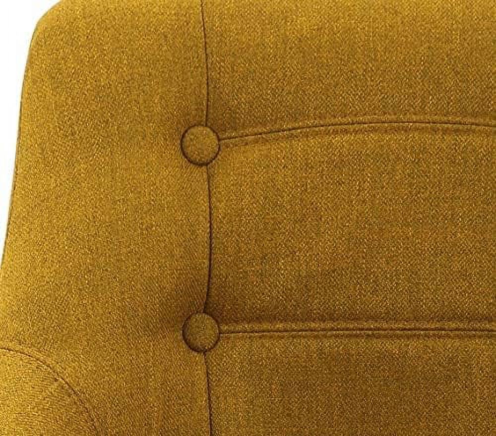 Yellow Adjustable Fabric Swivel Barstool with Back C3648
