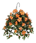 Artificial Hibiscus Hanging Basket Sunset Orange Z7867