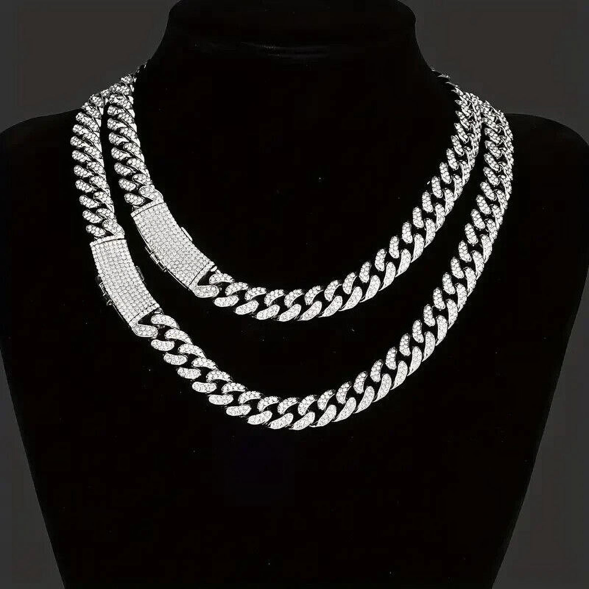 Silver Plated 18" Cuban Choker Chain Necklace O667039