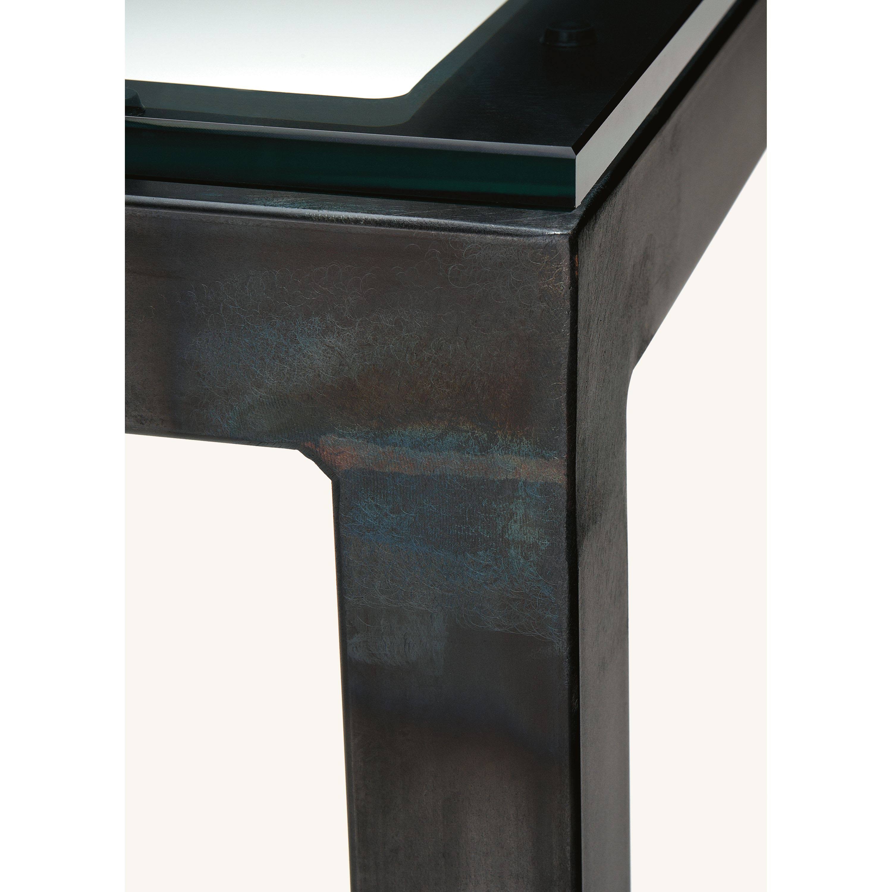 Clear Tempered Glass Console Table with Stainless Steel Frame X79855