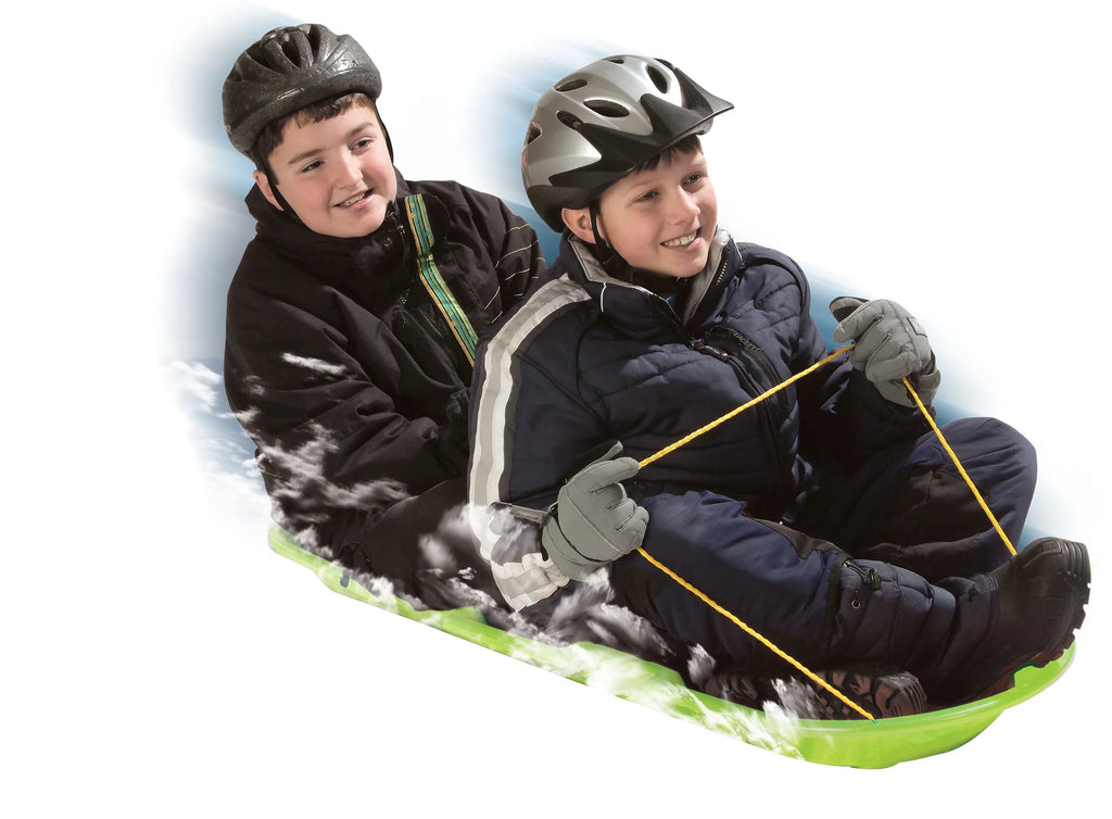 Neon Lime Two-Rider Toboggan Sled B406