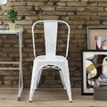 Antique White Metal Cafe Chair B33698