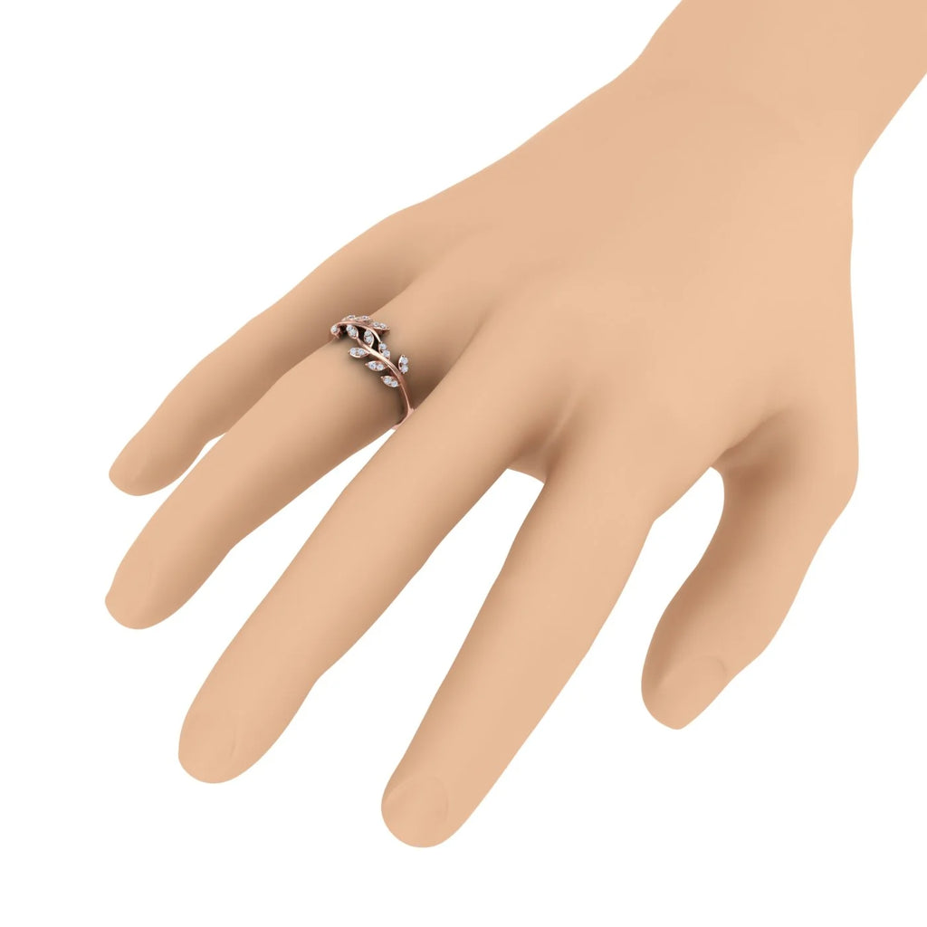 10K Rose Gold Diamond Nature Wedding Band O23393