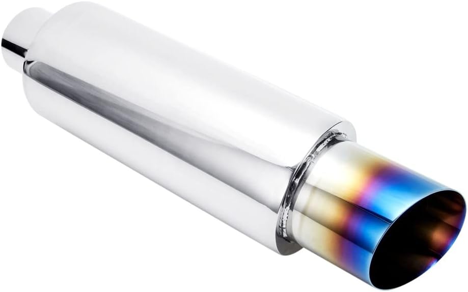 2.25'' Inlet 3'' Outlet Exhaust Burnt Muffler Tip Stainless Steel 14.7'' Length Pack of 2 H7054