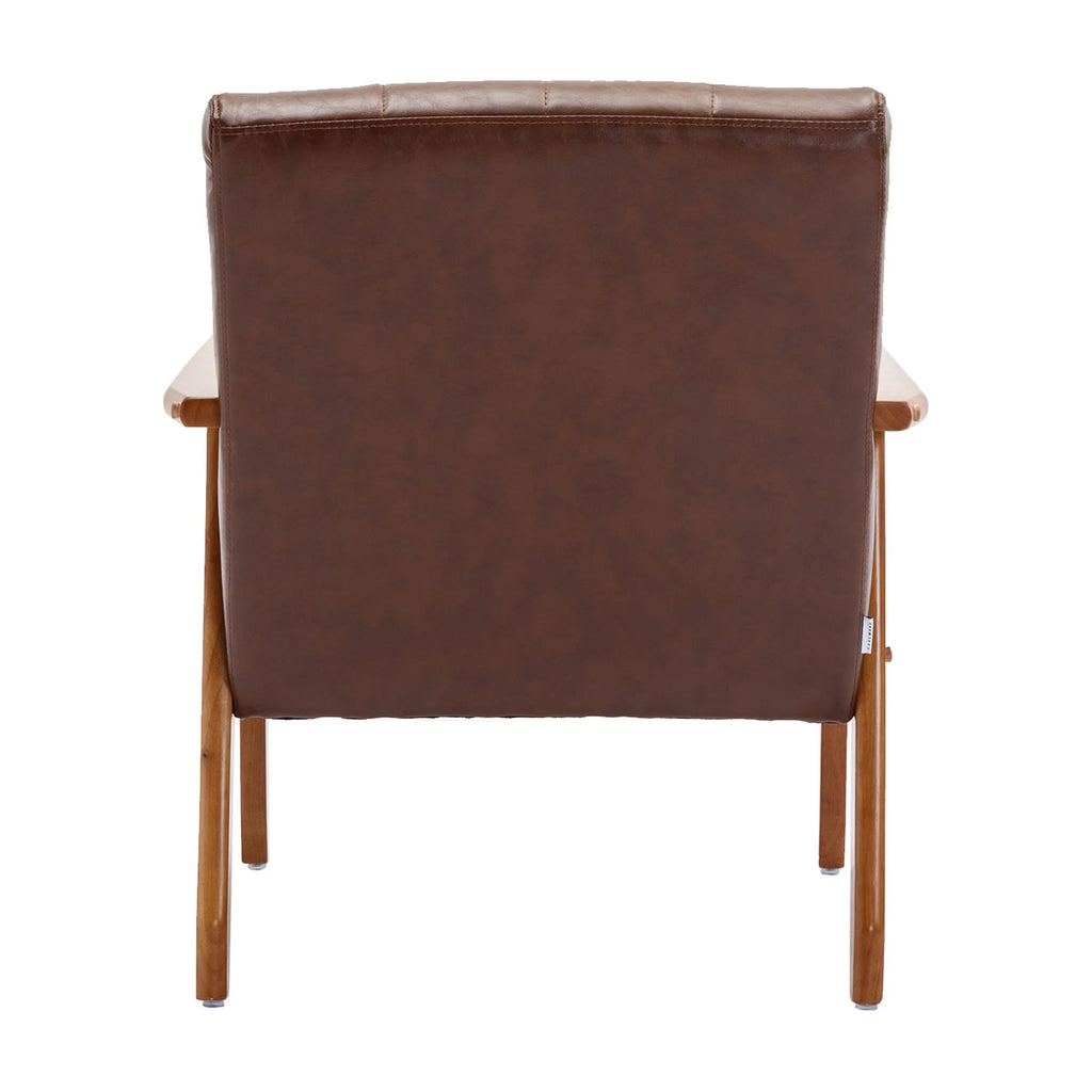 Accent Chairs Set of 2 with Side Table, Wood and Fabric Armchairs S604