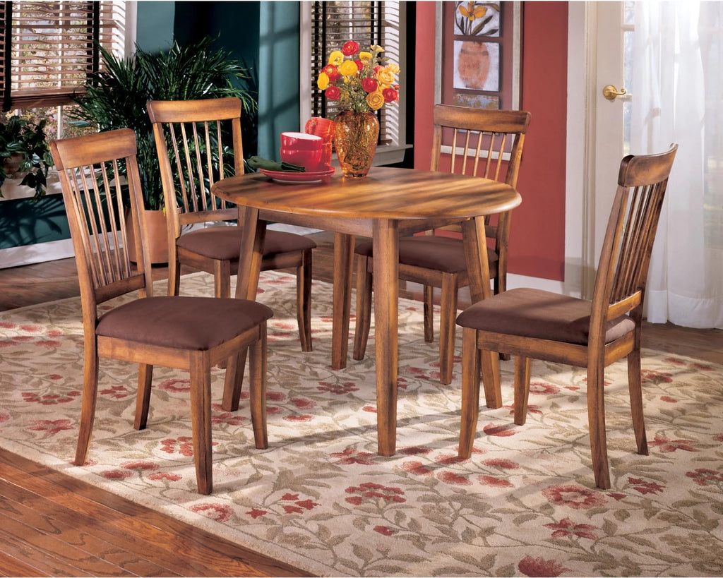 Rustic Brown Round Drop Leaf Table F61133