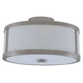 Satin Nickel 16x22 Drum Semi Flush Mount Light H15796