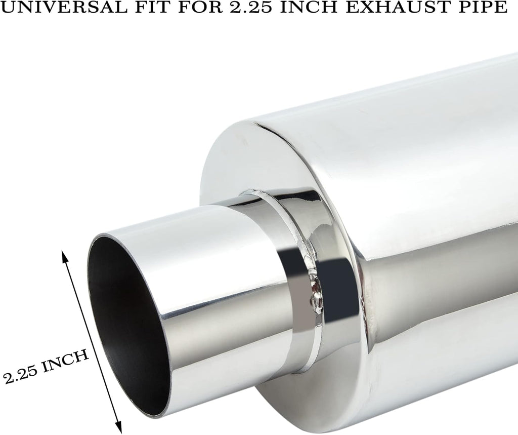 2.25'' Inlet 3'' Outlet Exhaust Burnt Muffler Tip Stainless Steel 14.7'' Length Pack of 2 H7054