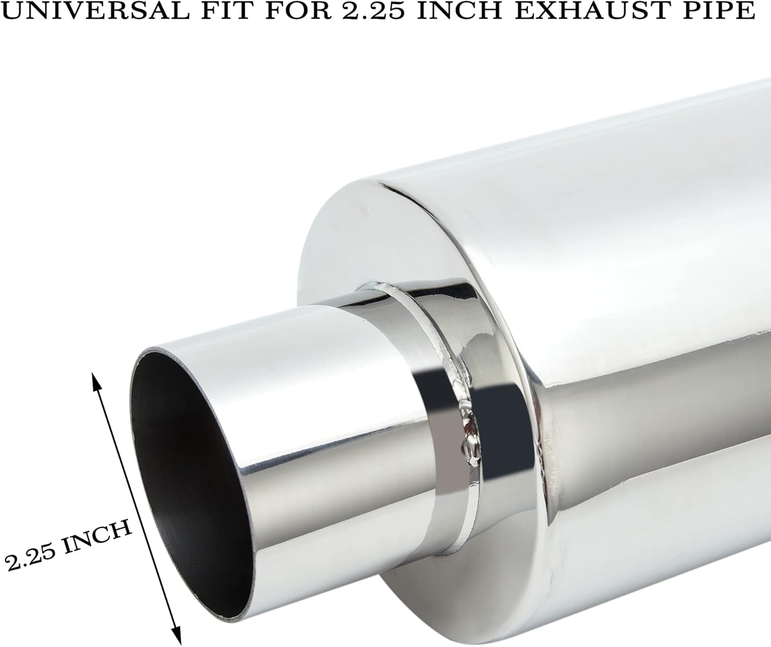 2.25'' Inlet 3'' Outlet Exhaust Burnt Muffler Tip Stainless Steel 14.7'' Length Pack of 2 H7054