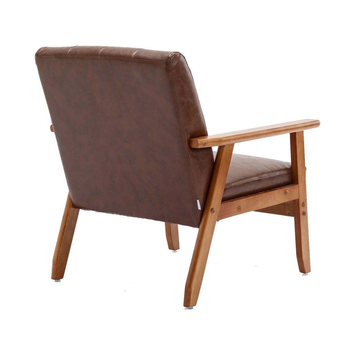 Accent Chairs Set of 2 with Side Table, Wood and Fabric Armchairs S604