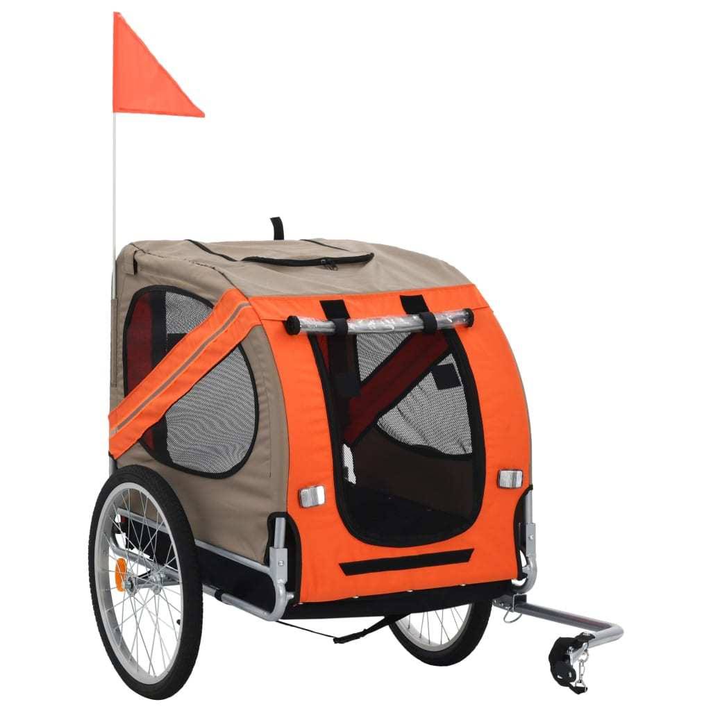 Dog Bike Trailer Orange and Brown V556