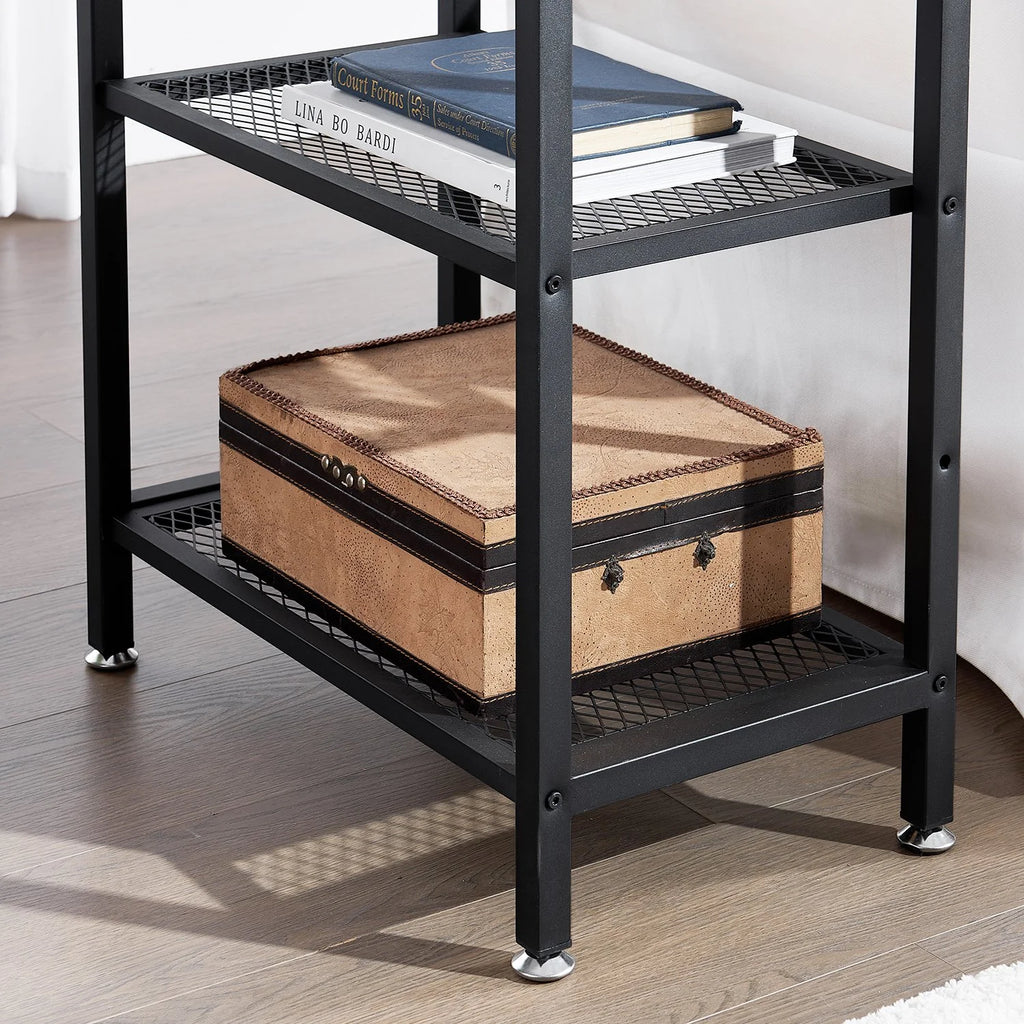 Brown 3-Tier Open Shelves Nightstand, Set of 2 F851793