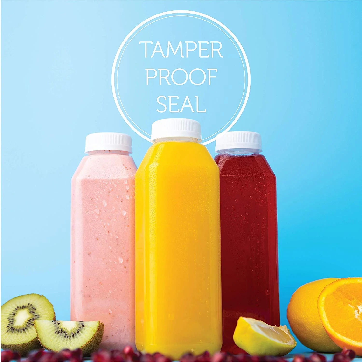 160 Pack Disposable Plastic Juice Bottles with Lids V3965