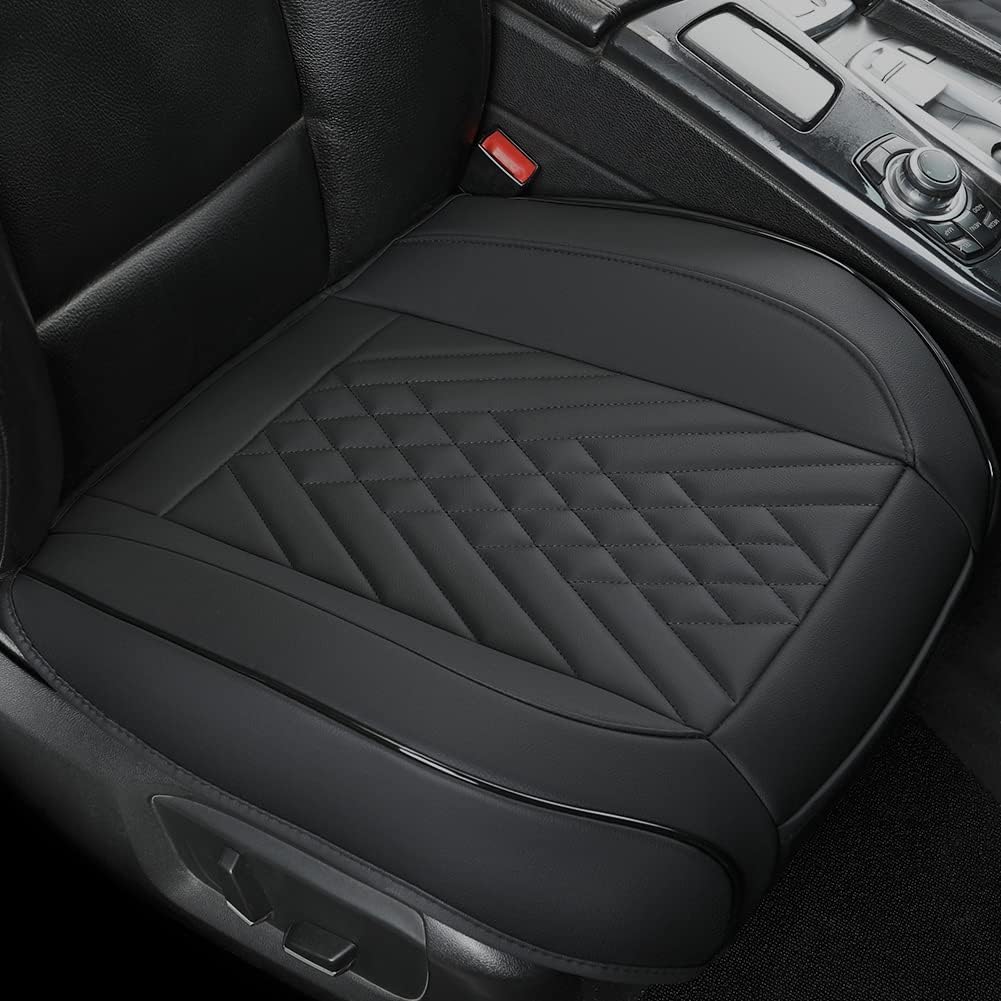 Grey PU Leather Front Car Seat Cover Protector (1 Pack) K510