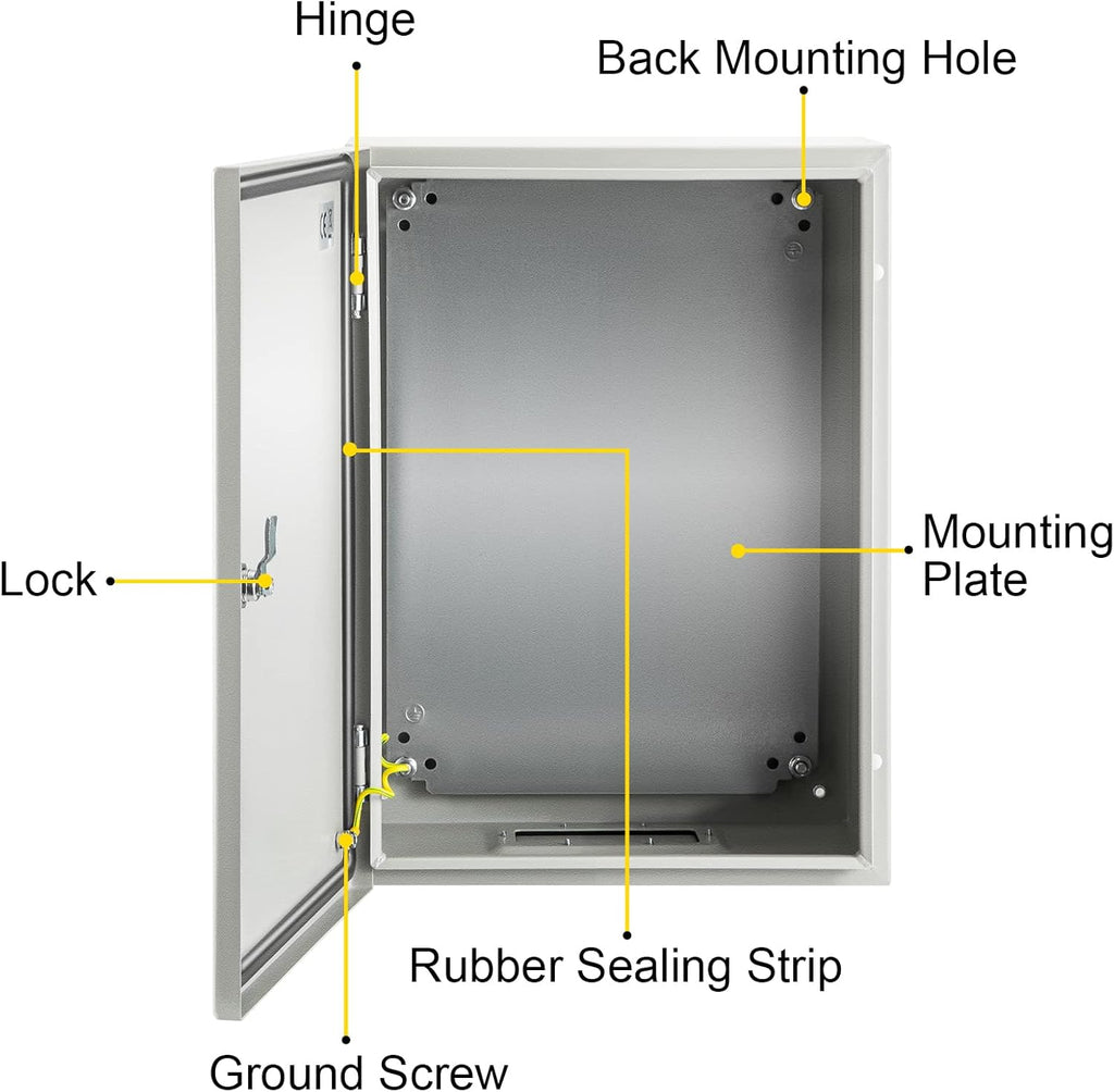 16 x 12 x 8'' NEMA 4X Steel Electrical Box with Mounting Plate L742640
