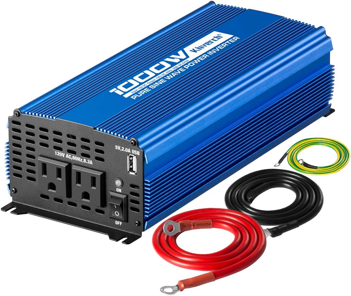 3000W Power Inverter DC12V to 110V AC Car Inverter with 4AC Outlets 2USB Port E6688