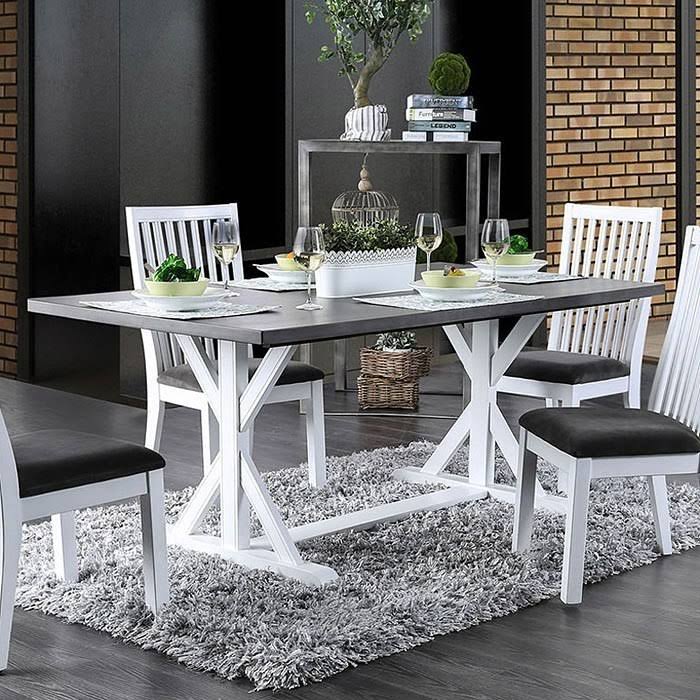Gray White Dining Table D27184