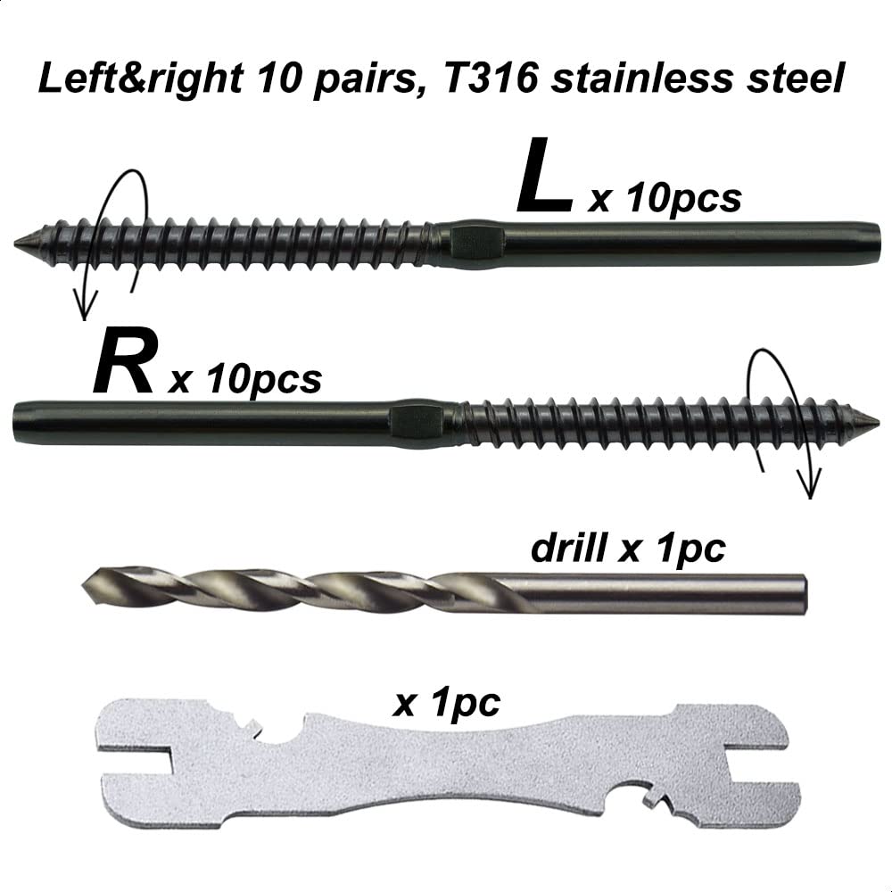 Black Cable Railing Hardware Kit, 10 Pairs T93136
