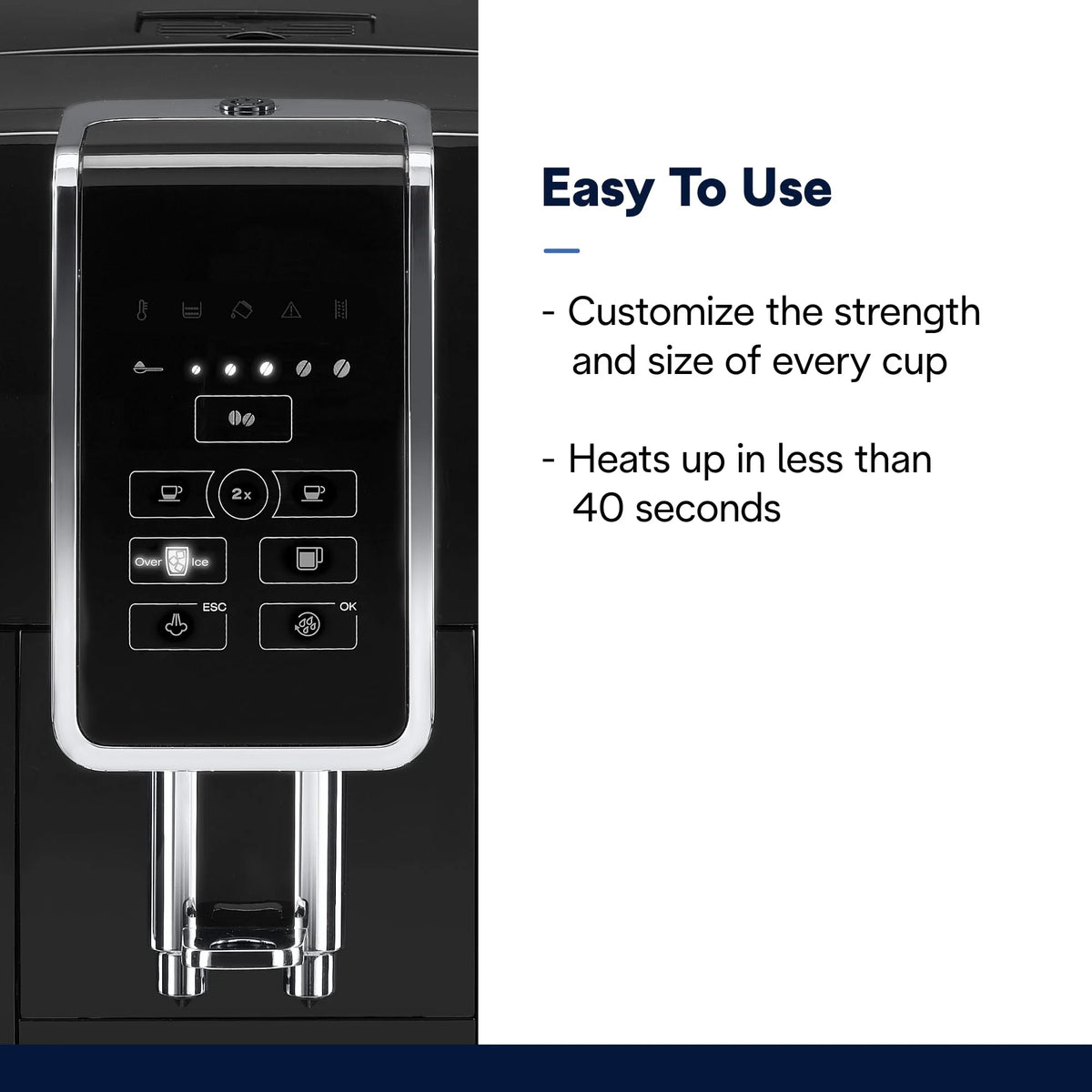 Black Automatic Bean-to-Cup Espresso Machine with Steel Burr Grinder N8686