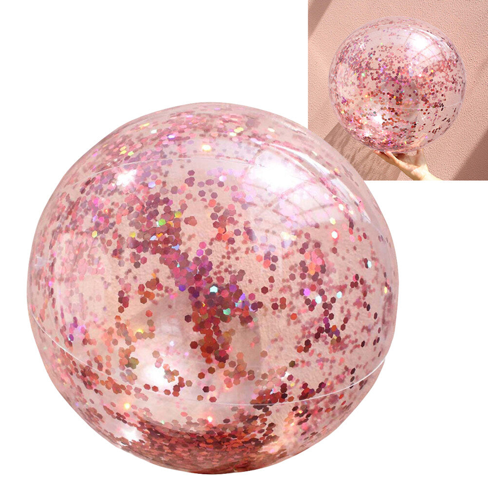 Rose Golden 4 Pcs Glitter Beach Ball Set with Pump P830