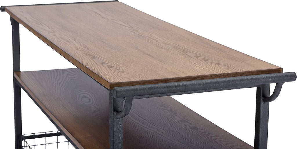 Brown Wood and Metal Kitchen Cart G40163