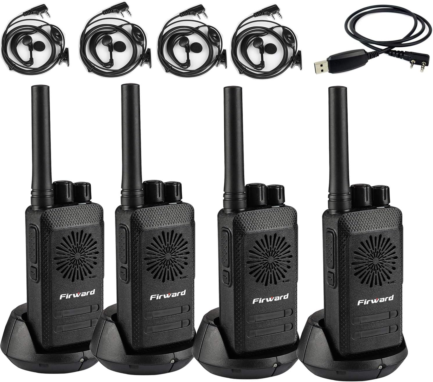Rechargeable Walkie Talkies Two Way Radios 2 Pack with Programming Cable F942314