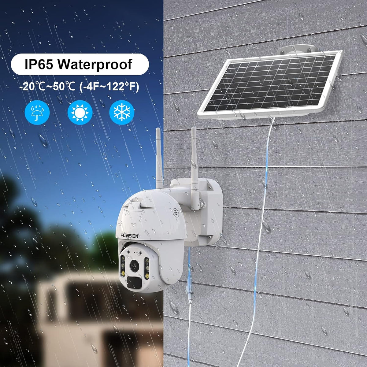 23600 Mah Solar Powered 1080P PTZ Security Camera E83617