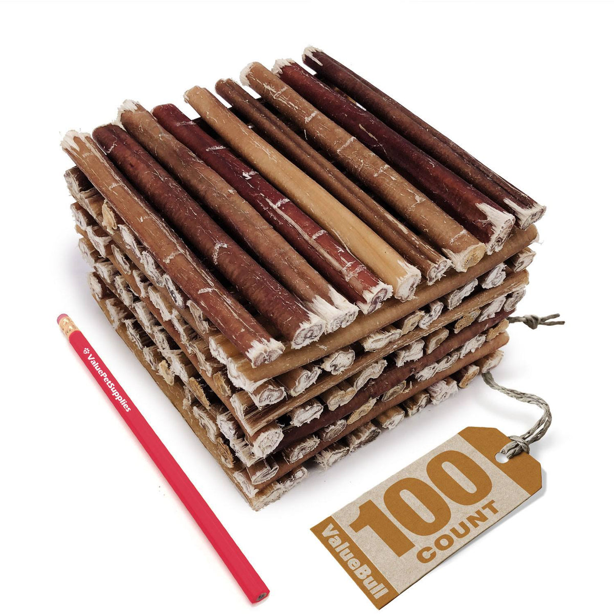 Odor-Free Bully Stick Dog Chews, 6 inch, 100 Count N54486