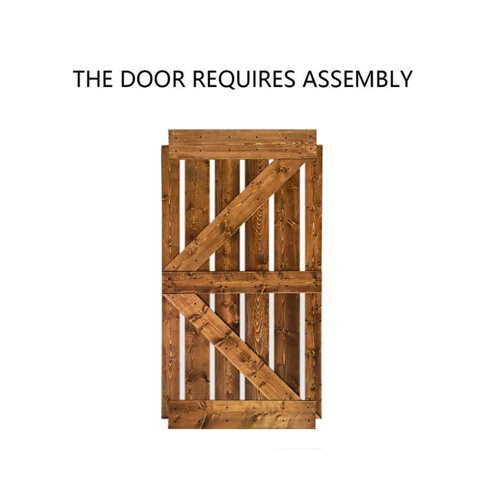 Solid Ocean Blue Stained Pine Wood Interior Sliding Barn Door with Hardware Kit J6871
