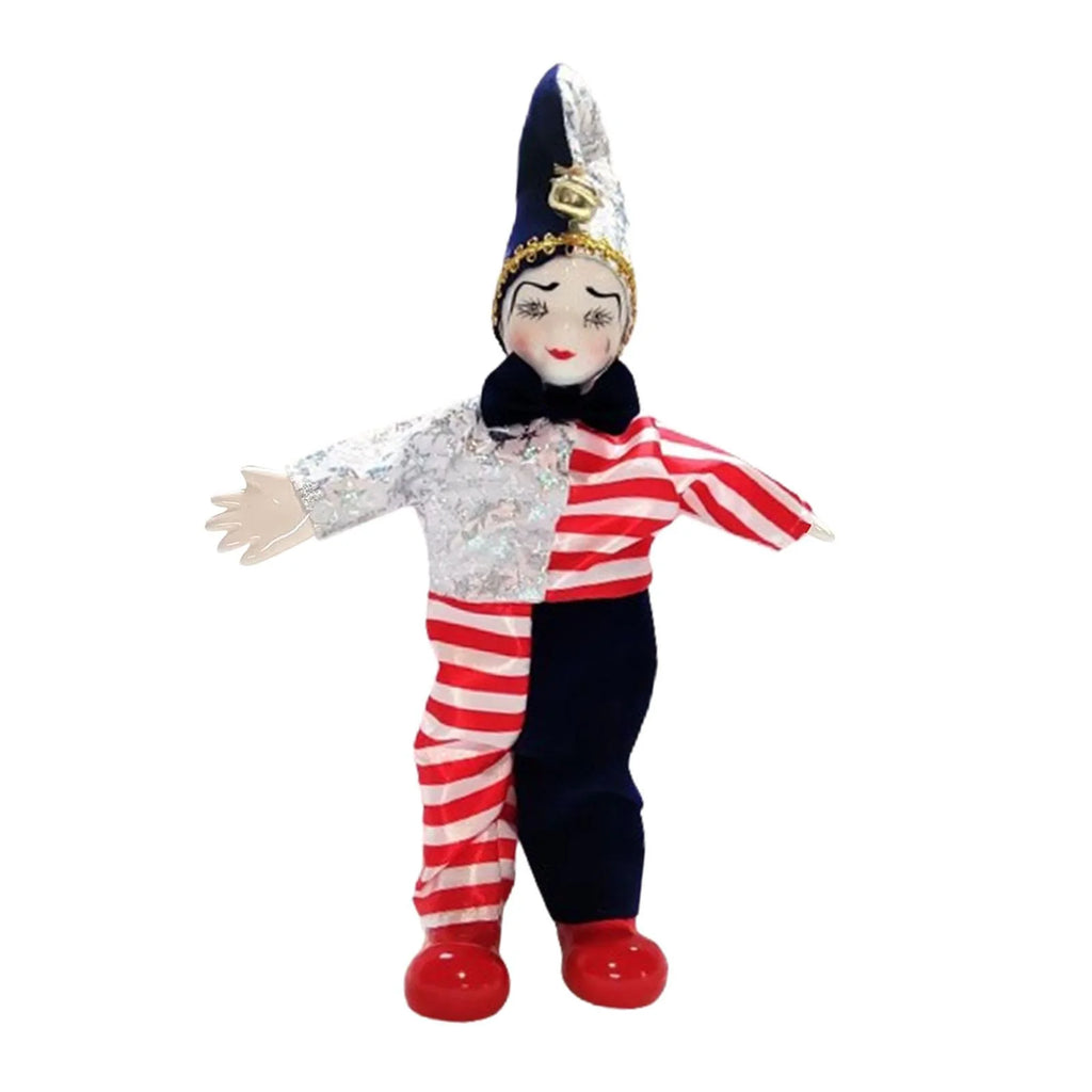 Clown Doll Harlequin Doll Antique Doll Collections Toy, 9.84'' Movable Joint Jester Doll O598322