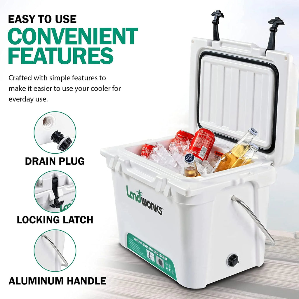 5 Gal Rotomolded Ice Cooler with Built-In Bottle Openers J31370
