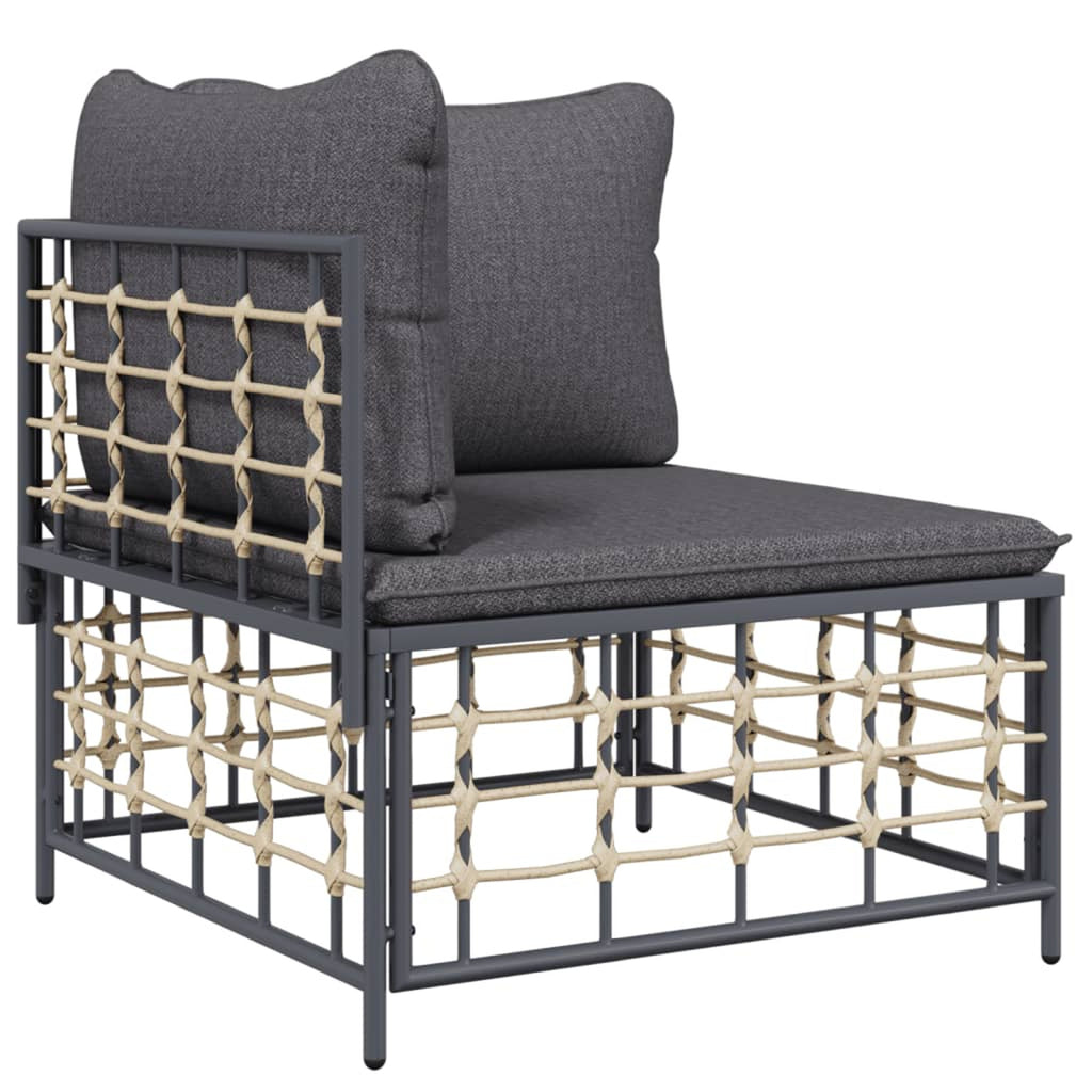 3 Piece Anthracite Poly Rattan Outdoor Patio Furniture Set W63347