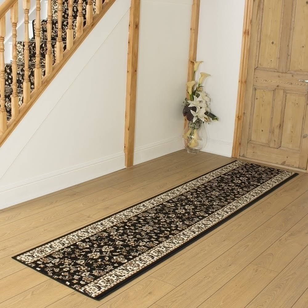 Persian Black Hall Carpet Runner 4 foot R5250