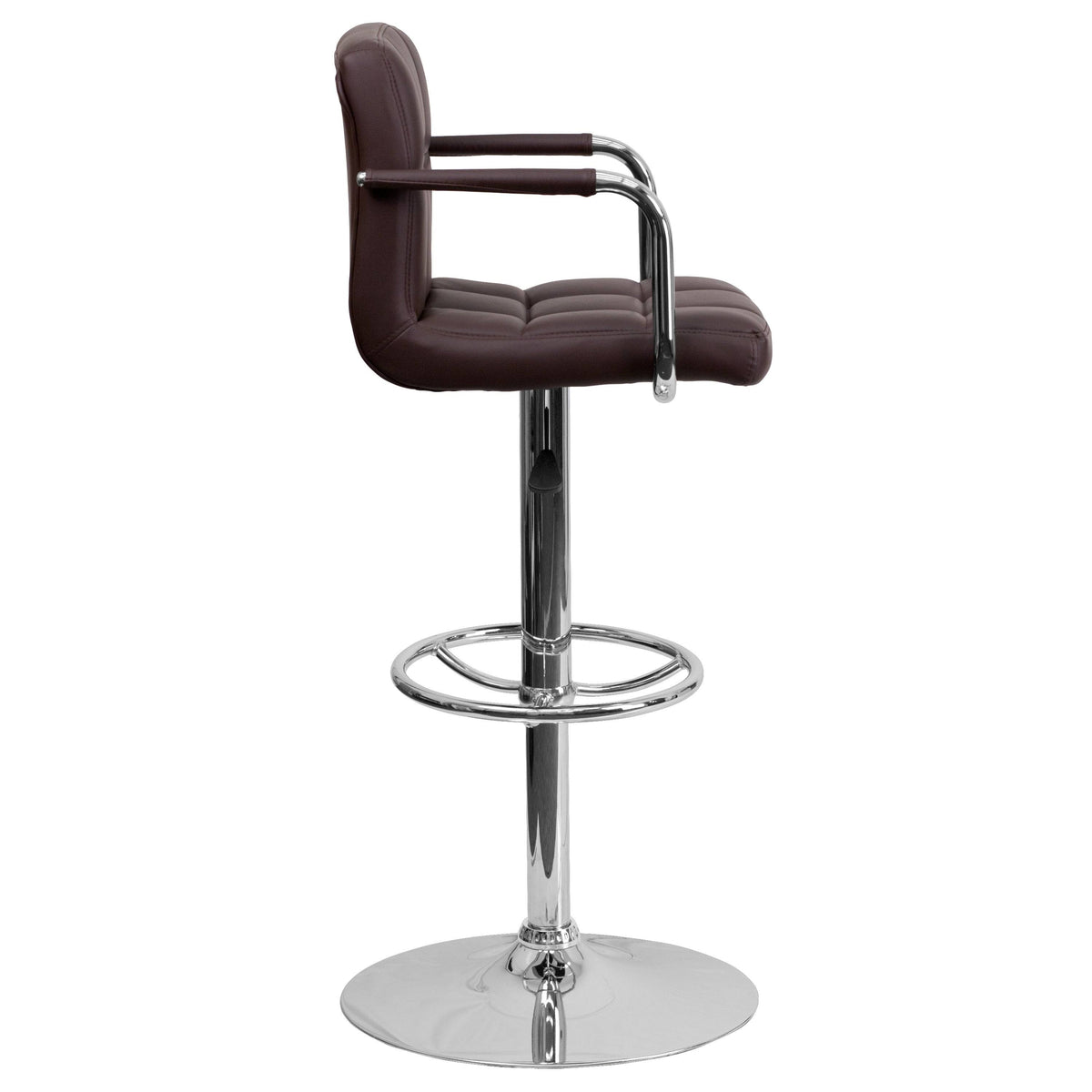 Yellow Adjustable Quilted Barstool O99237
