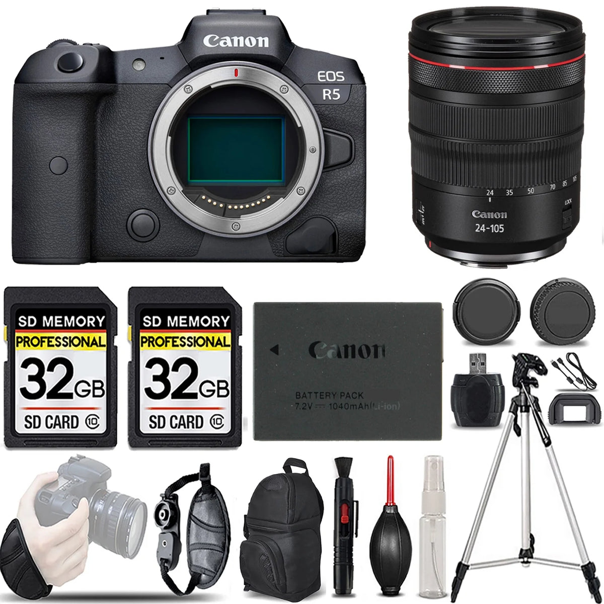 Canon EOS R5 Mirrorless Camera with 24-105mm f/4 L IS USM Lens X620714