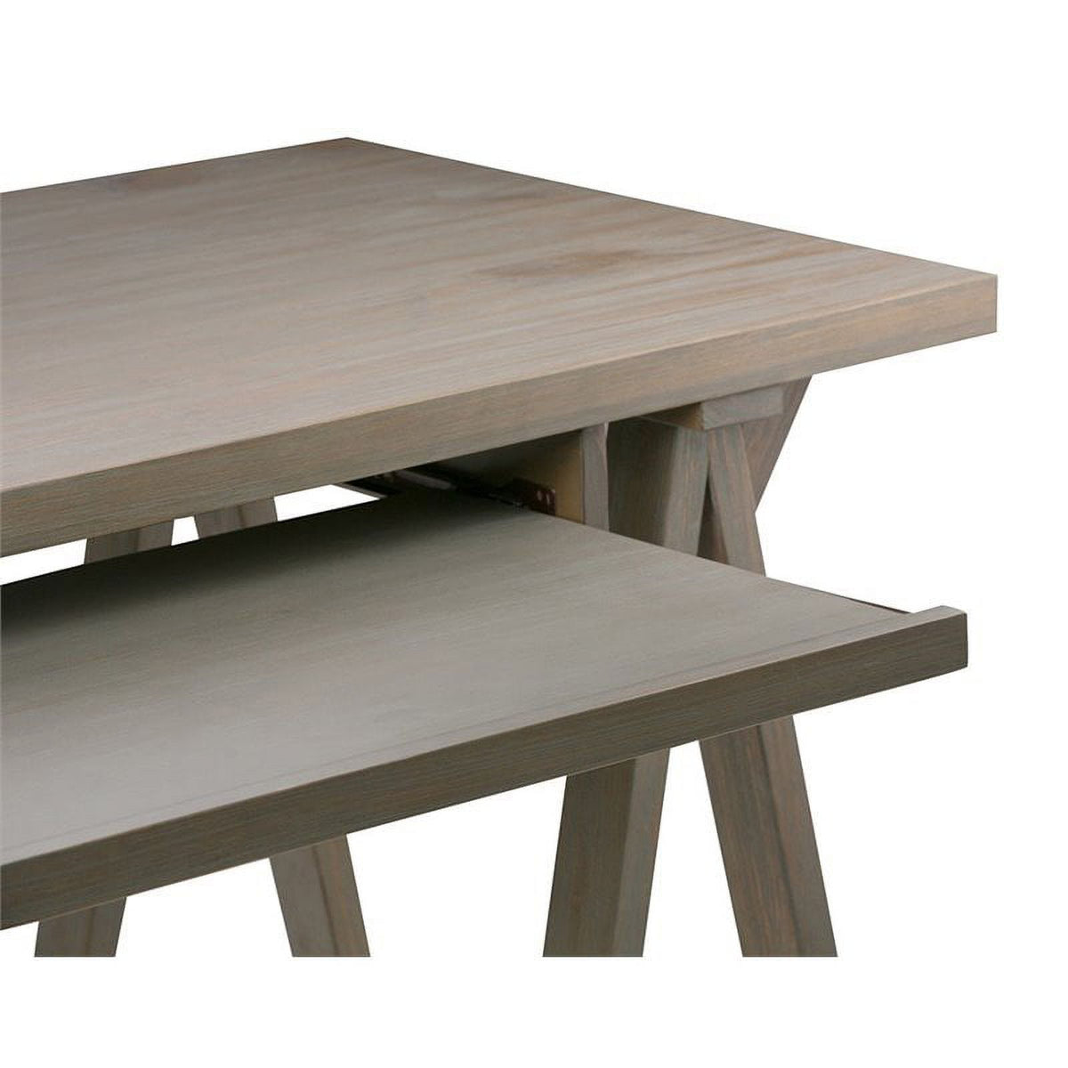Rustic Solid Wood Computer Desk in Distressed Gray M862