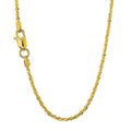 14k Solid Yellow Gold Sparkle Chain Necklace, 16 Inches T366