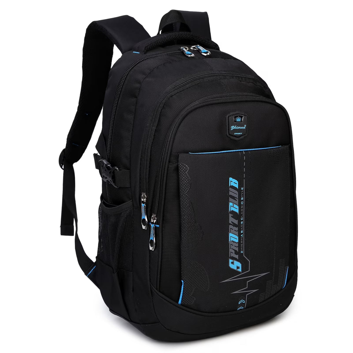 Black Blue Waterproof Lightweight Backpack C22818