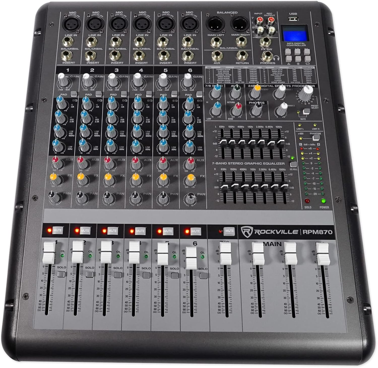 2000w Powered 4 Channel Mixer Stereo Amplifier with Bluetooth Q63645