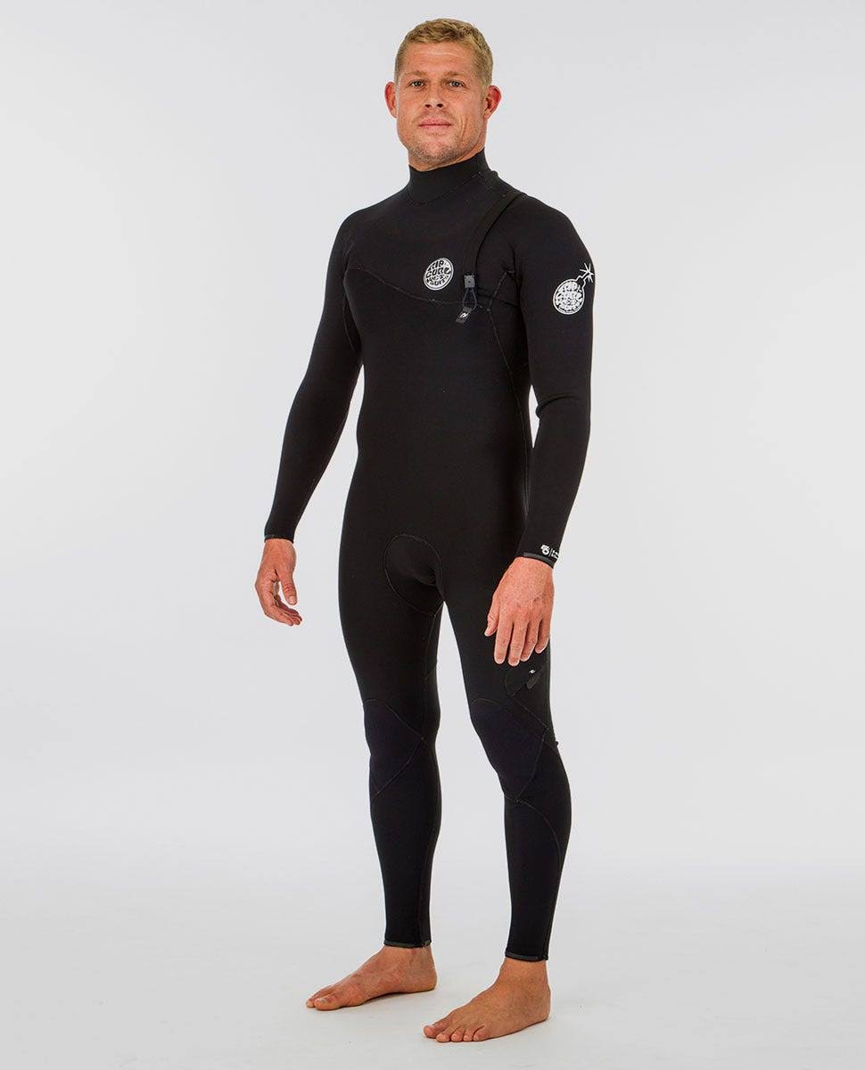 Black 3/2mm Zip Free Wetsuit Y952