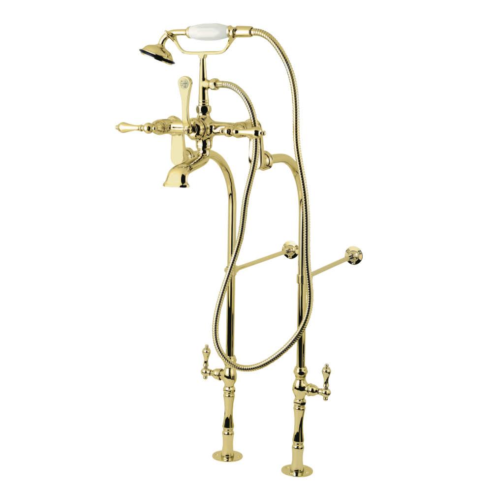 Vintage Freestanding Tub Filler Package Polished Brass O6114