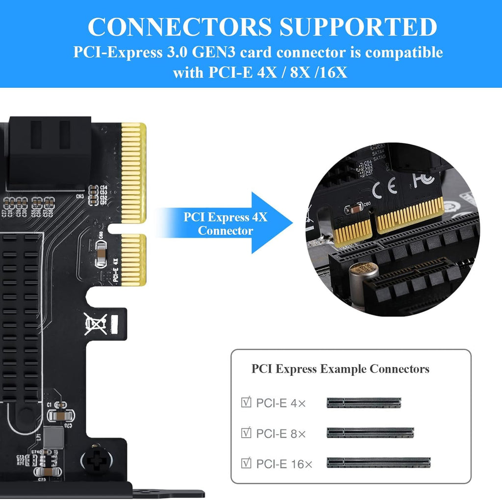 PCIe 4X SATA Card, 6 Ports, Non-Raid, SATA 3.0 B85698
