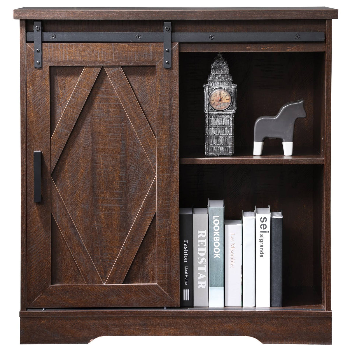 Rustic Brown Wash Wood TV Stand / Storage Cabinet Y289498