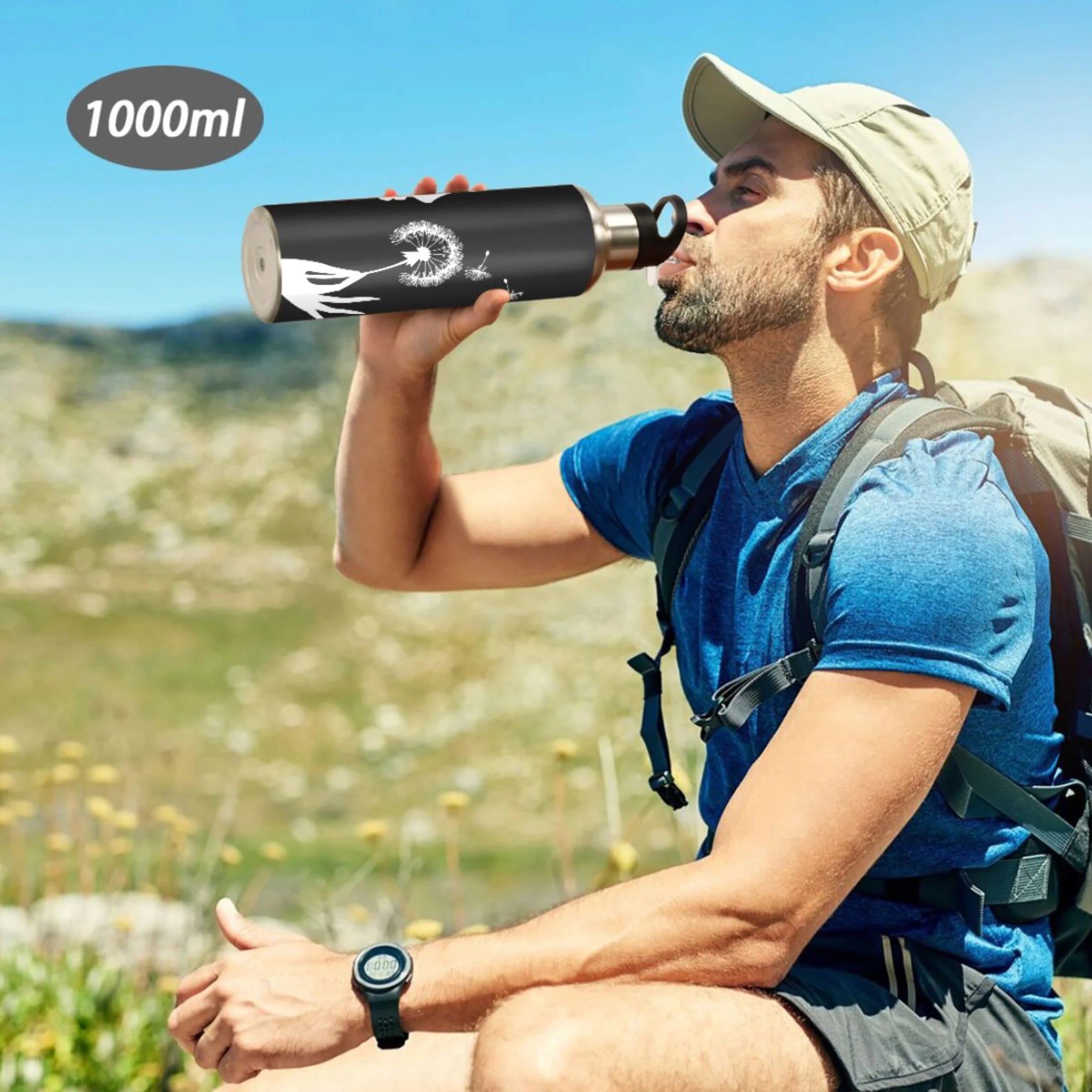 Stainless Steel Insulated Water Bottle with Straw Lid B4339
