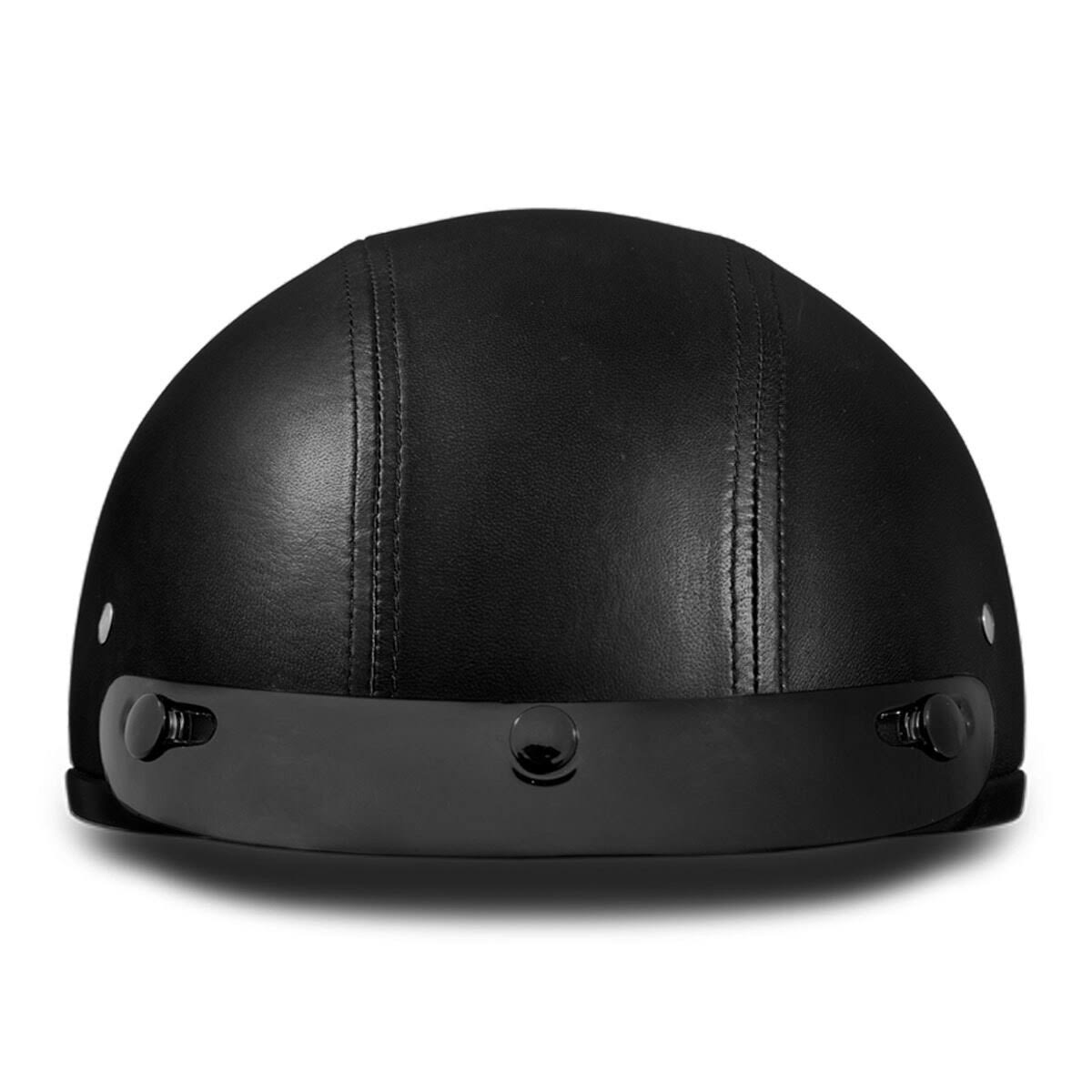 Skull Cap Helmet with Visor Leather Covered V40562