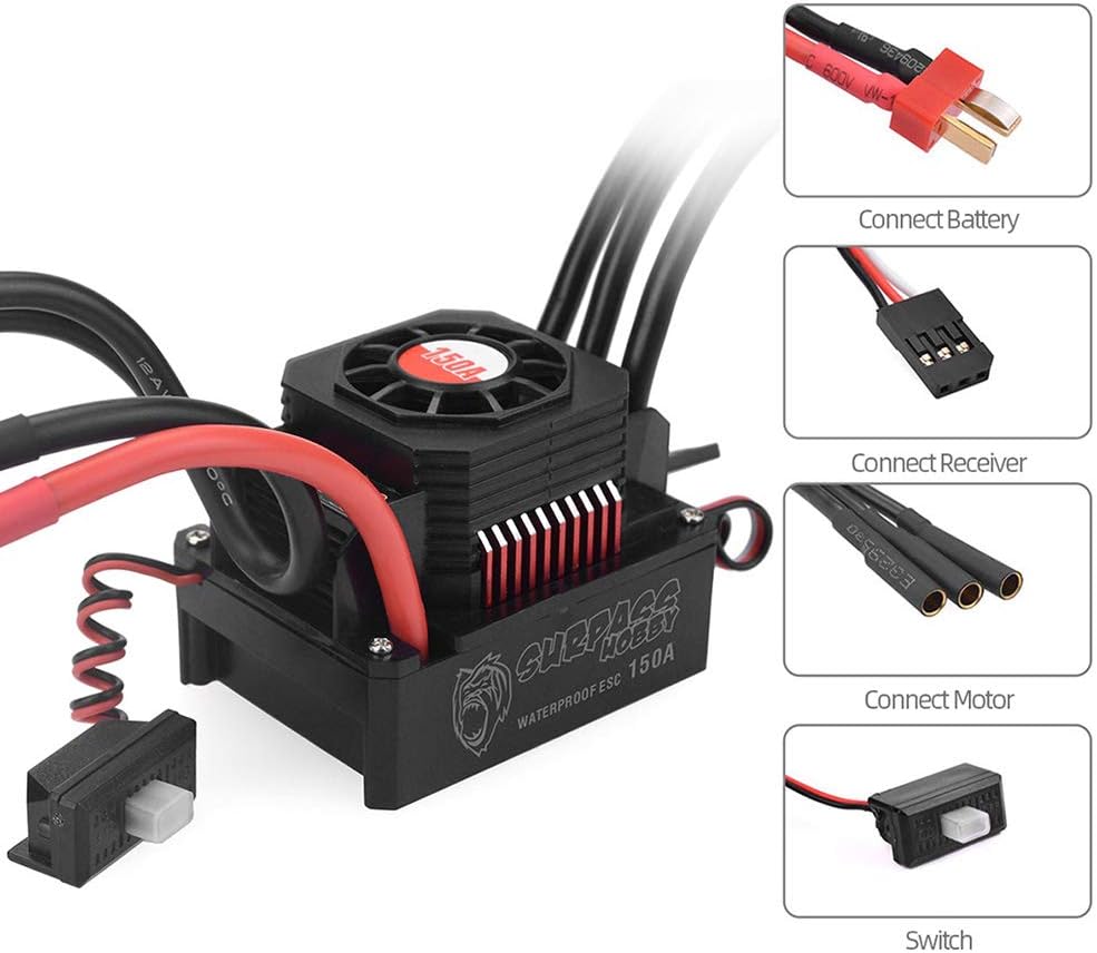 150A Brushless ESC Waterproof Electric Speed Controller Pack of 2 B4075