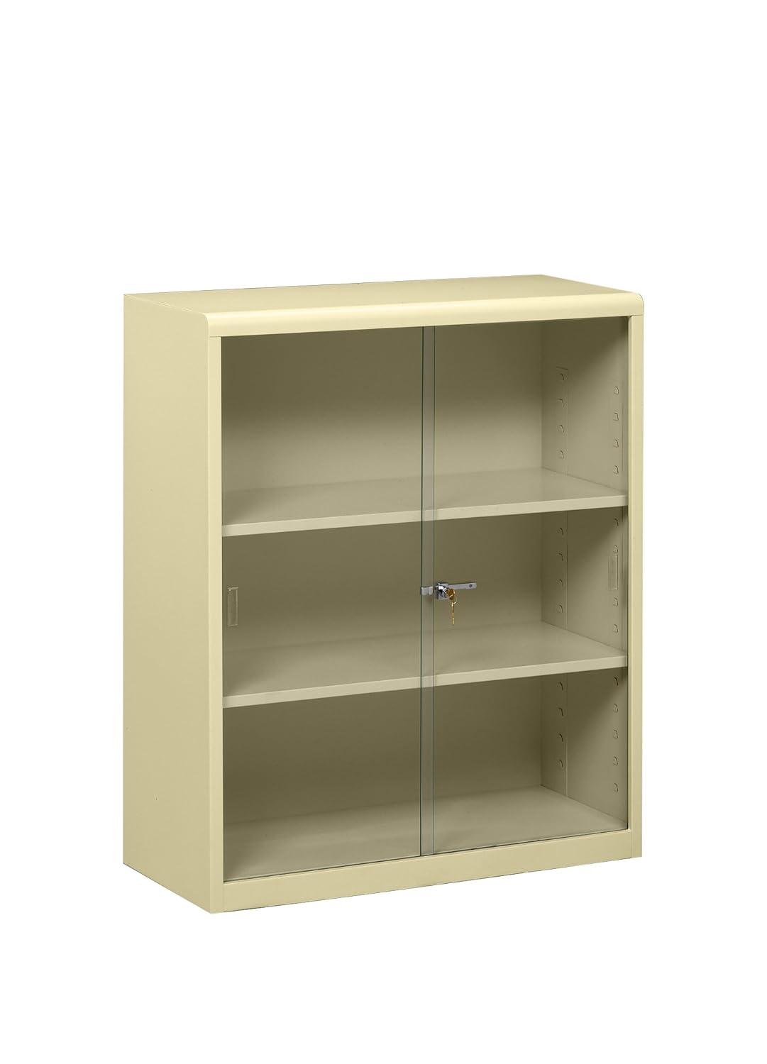 Heavy Gauge Steel Bookcase with Glass Doors and Lock Y7881